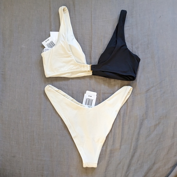 L*Space Luna Cabana Bikini Set Black Cream - Picture 3 of 11